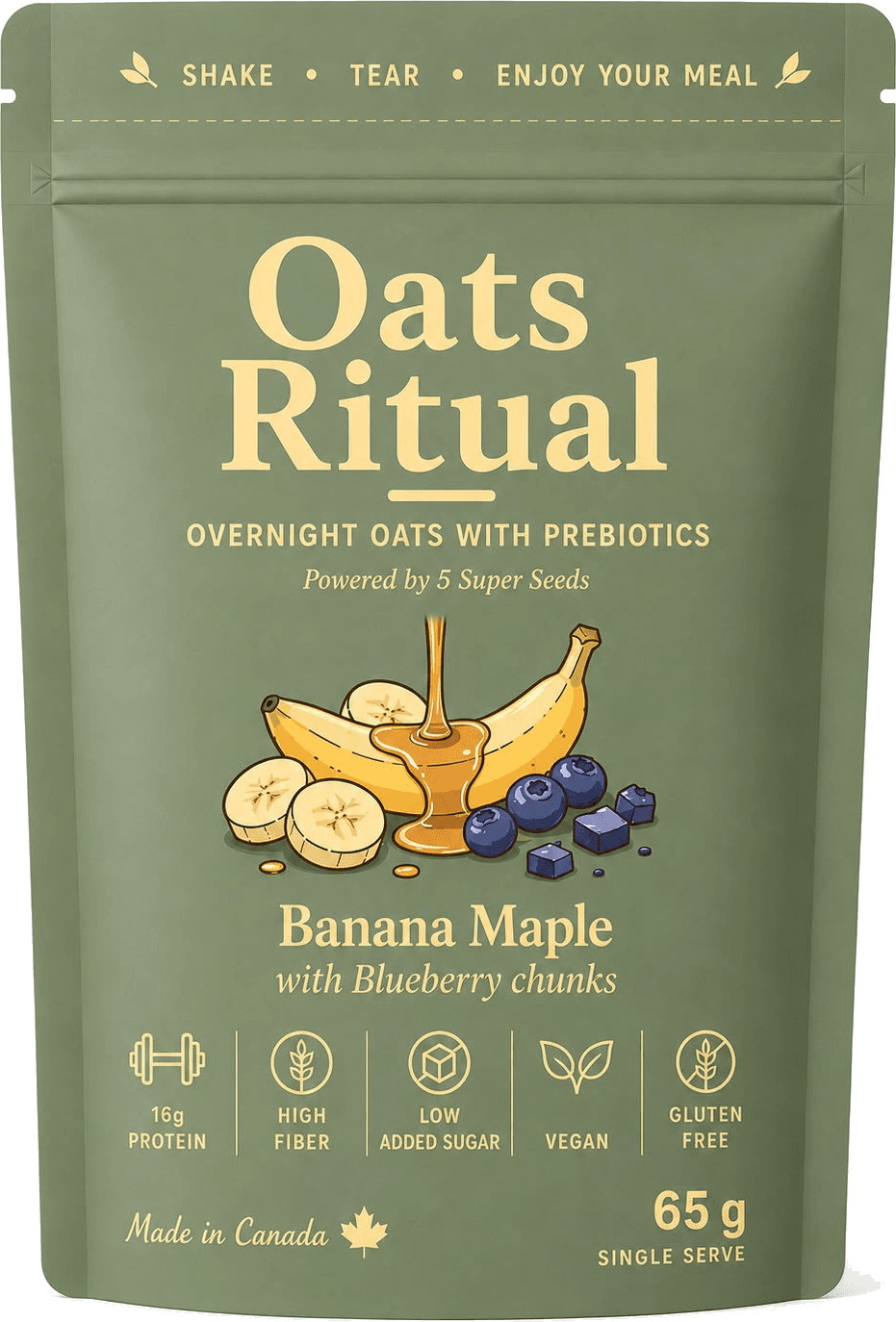 Oats Ritual Banana Maple with Blueberry Chunks pouch