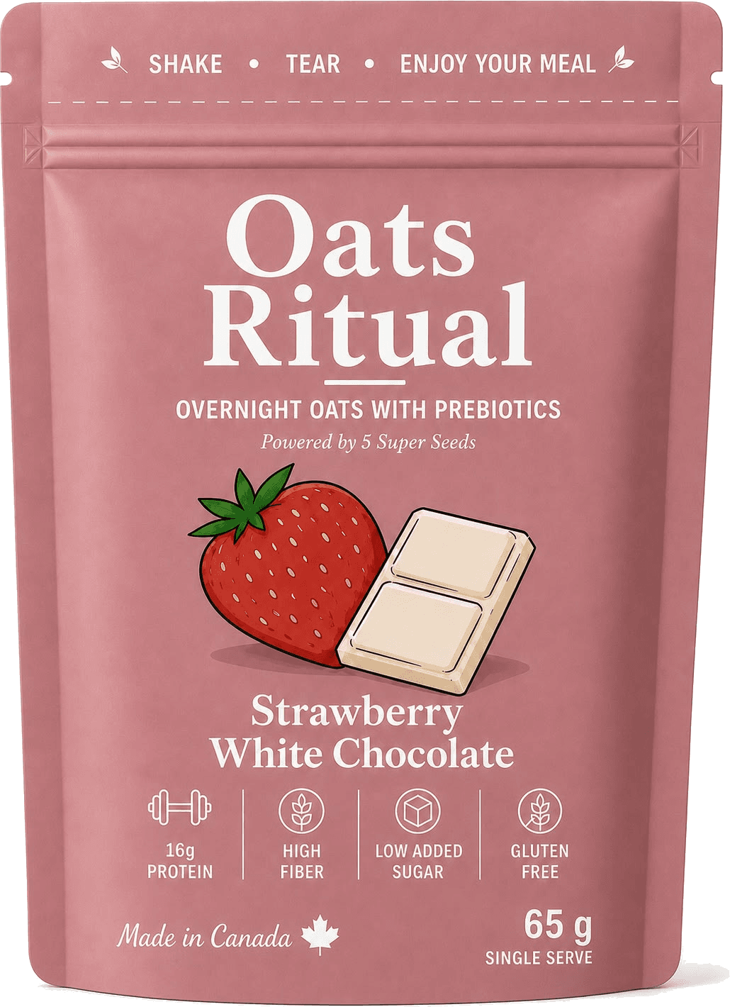 Oats Ritual Strawberry White Chocolate pouch